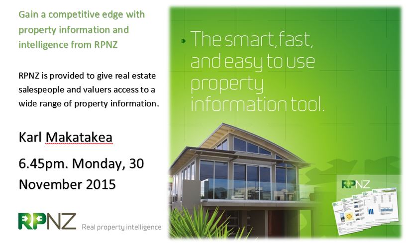Wellington Property Investors Association presents Karl Makatakea 6.45pm. Monday, 30 November 2015